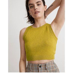 Madewell Crochet-Trim Crop Sweater Tank Sz S